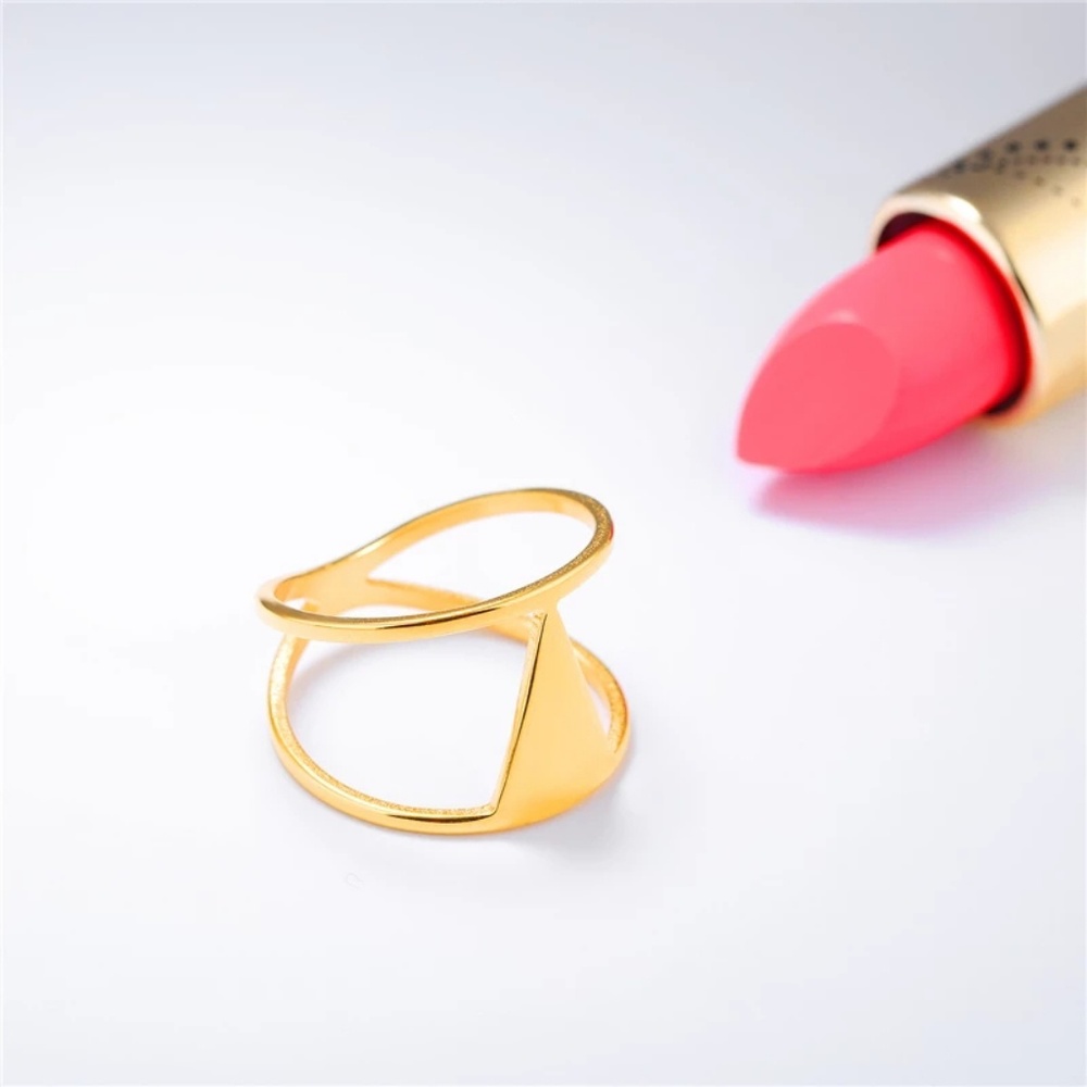 STAINLESS STEEL NAYOMI ABSTRACT RING - Picture 7 of 10